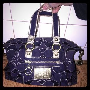 Purple/ Gold Coach Purse
